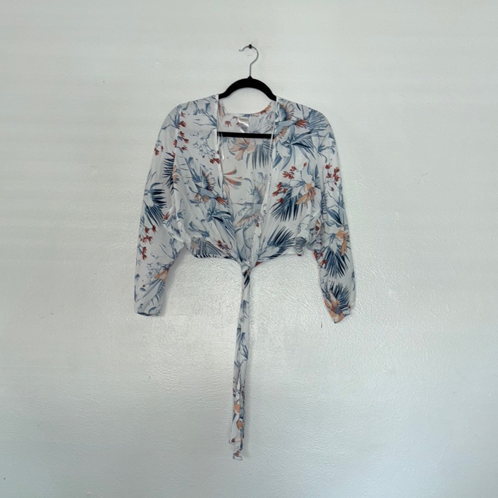 L*Space Floral tie front crop top